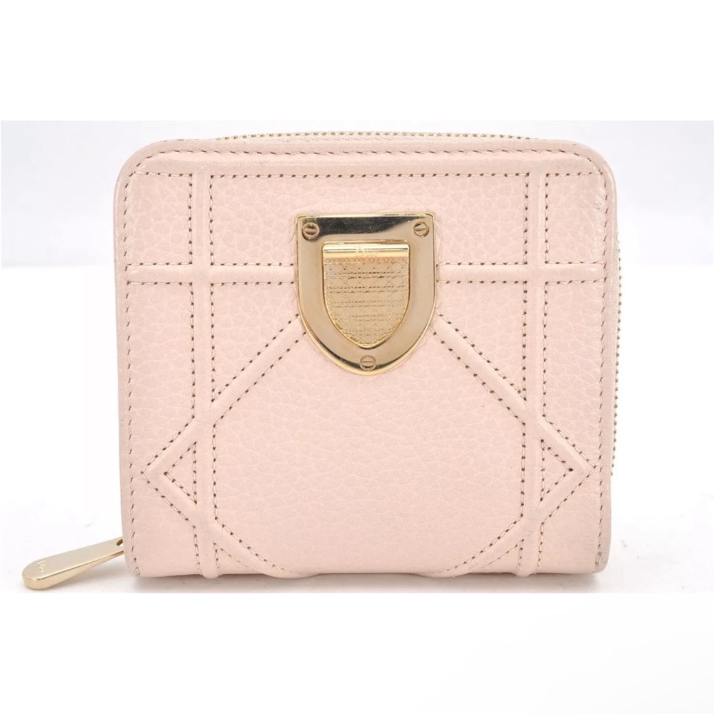 Christian Dior Cannage Tan Leather Compact Wallet EUC - Picture 3 of 11
